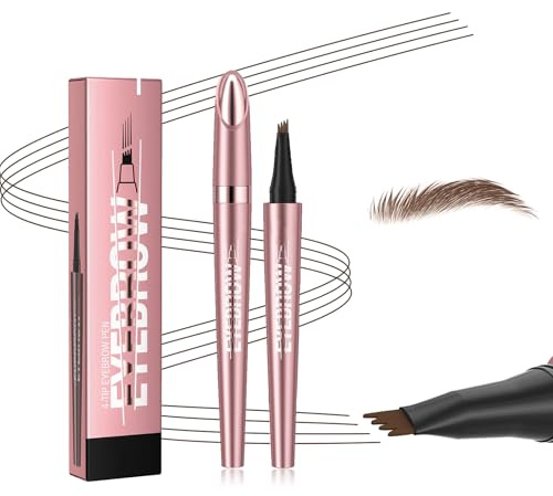 TENGWA 2 Pièces Microblading Crayon Sourcil Maquillage Longue Tenue Eyebrow Pencil Brun Foncé Crayon Maquillage 3D Waterproof Nouvelle Mise à Jour 2025 Créez des Sourcils Naturels et Bien Définis