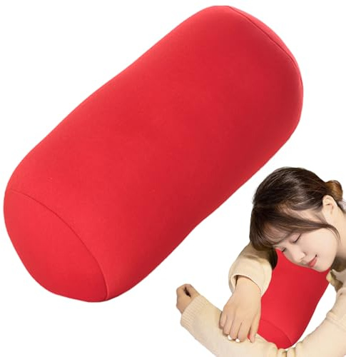 Dayysiuy Mikroperlen-Nackenrolle 16x30cm Zylindrisches Nackenrolle Gemütliche Kissenrolle Nackenkissen Microperlenkissen Memory Foam Relaxkissen Reisekissen