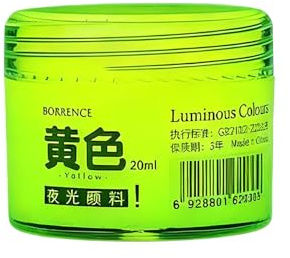 Nurila Nachtleuchtende Farben 20 Ml,Fluoreszierende Farbe Gelb Acryl Glow fluoreszierende farbe wasserfest Perfekt DIY Leuchtet Dark Farbe Halloween- Und Weihnachtsdekoration