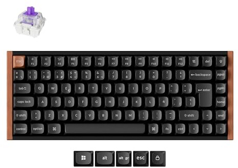Keychron K2 HE - Tastiera wireless, design 75% ES-ISO, 2,4 GHz e Bluetooth 5.2, interruttori magnetici Gateron Nebula a doppia corsia, tastiera da gaming per Mac e Windows, edizione speciale - nero