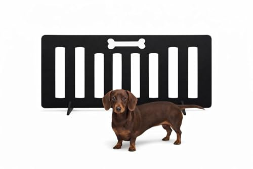 See-Through Dog Bone Wooden Stopper Barrier – No-Drill Safety Gate for Doorways & Stairs – Lightweight, Portable, Easy Access, Smooth Hold – Black Stain (SIZE HIGHT X WIDTH) (70cm X 90cm)