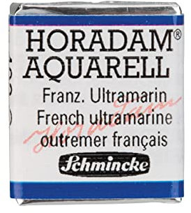 Schmincke – HORADAM® AQUARELL - feinste Künstler-Aquarellfarben, 493 Französisches Ultramarin, 14 493 044, 1/2 Näpfchen