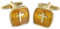 TEROON Manschettenknöpfe Kreuz-Motiv vergoldet