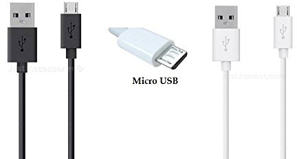 Just Accessories® Micro USB Charger Charging Power Lead Compatible for Samsung Galaxy A3 2015 A3 2016 0.25M Metre 25CM Black