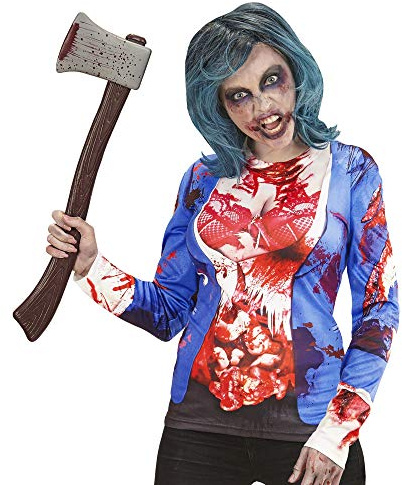 W WIDMANN MILANO Party Fashion - Shirt Zombiefrau, Longsleeve, Kostümoberteil, Halloween