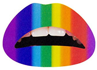 Oblique Unique® Mundtattoo Lippen Tattoo - wählbar - für Party Feier Halloween Fasching Karneval UVM. (Regenbogen)