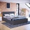 Vida Designs Veronica Double Ottoman Bed, 4Ft6 Bed Frame Storage Lift Upholstered Fabric Headboard Bedroom Furniture, Dark Grey Linen (UKFR Certified)