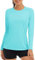 TACVASEN Damen Sonnenschutz Langarm Sommer Laufshirt Bademode Schnelltrocknend Rashguard UV-Schutz Sport Shirt (XL, Seeblau)(XL,Seeblau)