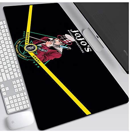 Mouse Pad Jojo's Bizarre Adventure Anime Mauspad Gemütlich Mousepad 700x300mm Mikrofaser Verbessert Geschwindigkeit und Präzision, Rutschfest Gummierte Unterseite Waschbar Verschleißfest,Für PC,A