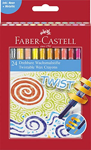 FABER-CASTELL 120004 - Wachsmalkreiden, drehbar, 24er Kartonetui