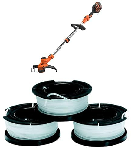 Bundle of Black+Decker Akku-Rasentrimmer BCSTA536L1 (36V 2,5Ah, Schnittbreite 33 cm, kohlebürstenloser Motor, inkl. Akku und Schnell-Ladegerät) + Black+Decker A6485 Fadenspulen