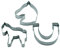 BekkiB 8801924212-3er Set Pferde - Keksausstecher in Form von Pony, Hufeisen und Pferdekopf - Keks-Ausstechform für Mädchen