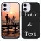 Yoedge Personalisierte Handyhülle für Apple iPhone 11 Hülle Personalisiert 6,1, Schwarz Hülle mit Eigenem Foto Bedrucken Bild Text Individuelle Schutzhülle Selbst Gestalten für iPhone11