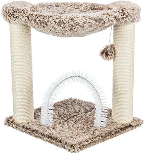 TRIXIE Adra Kratzbaum mit Bürste, Kratzbäume, Hängematte, baumelnde Katzenspielzeug