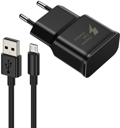 Chargeur Rapide USB Samsung, pour avec Samsung Galaxy S9 S8 S10 S10+ S20 S20 FE A04S A14 A13 A12 A22 A23 A33 A34 A51 A52 A53 A54 5G A05S, Chargeur Rapide de Rechange d'origine + 2m Type-C Câble-Noir