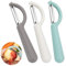 TAOPE 3 Stück Sparschäler, 16,8×3cm Schäler Universalschäler für Obst und Gemüse, Edelstahl Kartoffelschäler Spargelschäler Gurkenschäler, Grau, Beige und Blau
