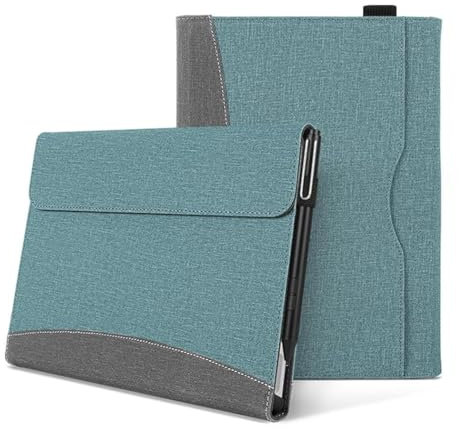 Tablet Case For Microsoft Surface Pro 7+/7/6/5/4/3 12.3 Inch - Multiple Angle Viewing Cover with Pocket & Stylus Holder (Blue)