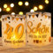 BETESSIN 12 Windlicht Tischdeko Geburtstag 40 Happy Birthday Teelichter Lichthülle Schön DASS du da bist Mini Kerzen Deko Gold Schwarz Geburtstagsdeko Teelichter Kerzen Dekoration Geschenkidee