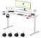 FLEXISPOT Elektrischer Höhenverstellbarer Schreibtisch 140 x 60 cm, Ergonomischer Tischplatte, mit Monitorablagen,Steh-Sitz Tisch Computertisch, einfache Montage (weiß)