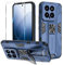 Btstring Hülle kompatibel mit Xiaomi 14 mit Schutzfolie, Militär Standard Cover Case Standfunktion Handy Hüllen -Blau