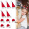 LPAMABA 10 Stück Mini Weihnachten Haarspangen Weihnachtsmütze Haarklammern Rot Santa Hut Haarschmuck Santa Hat Weihnachten Kopfschmuck für Mädchen Damen