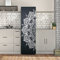 Alwayspon Self-Adhesive Vinyl Fridge Wrap, Peel and Stick Refrigerator Door Mural Removable, Abstract Green Gold Triangle Fridge Sticker, 56x163CM
