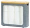 ROSOS Toilettenpapier Aufbewahrung, 28L Klopapier Aufbewahrung mit Bambus Deckel für 12 Rollen, Bambus Badezimmer Organizer, Aufbewahrung Toilettenpapier mit Deckel & Bambusgriff, Grau