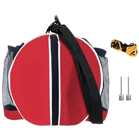 QAUUCP Basketball Bag Ball Storage Bag Football Volleyball Rugby Sports Carry Bag Waterproof Oxford Cloth Zipper Backpack Sports Ball Storage Bag for Basketball Soccer(Red)
