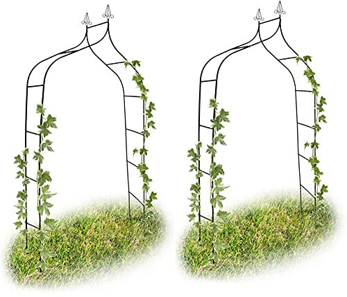 Arco da giardino in metallo, per matrimoni, rose, padiglioni d'ingresso, per piante rampicanti, interni ed esterni, decorazione da giardino, resistente alle intemperie, 140 x 260 x 38 cm