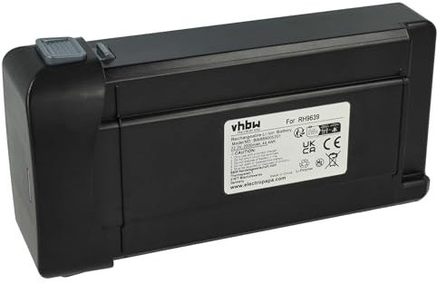 vhbw batteria compatibile con Rowenta X-Combo GZ3039WO, GZ 3038WO aspirapolvere nero (2000mAh, 22,2V, Li-Ion)