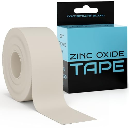 Locked in Zinc Oxide Tape 3.8cm & 5cm x 13.7m - Rigid Sports & Physio Tape for Joint Support, Strapping & Blister Protection - Strong Hold & Easy Tear (1 Roll - White, 3.8cm x 13.7m)