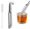 Juego de vajilla de acero inoxidable difusor de té 2024, tubo de artefacto de té, infusor de acero inoxidable con mango de gancho para colgar, difusor de intervalo de agujeros finos o blanco suelto