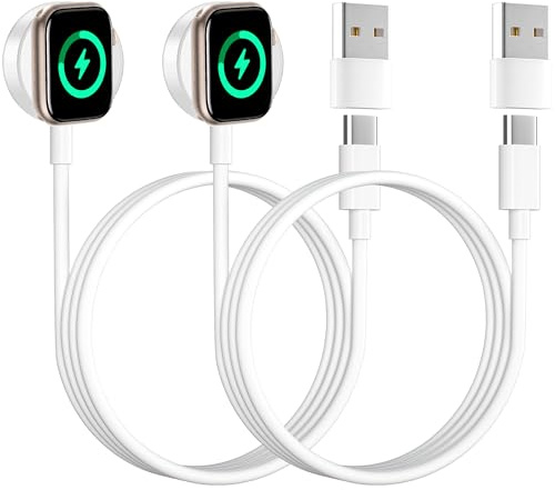 2 Pezzi Caricatore per Apple Watch, 2MUSB C Caricabatterie Magnetico Carica Cavo di Ricarica Caricabatterie Magnetico Carica per Apple Watch Series 11/10/9/8/7/6/5/4/3/2/1/Ultra/SE