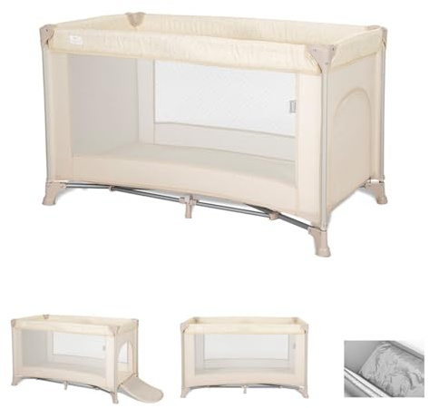 Lorelli Reisebett Torino Laufstall seitlicher Eingang, Tragetasche, Faltmatratze creme