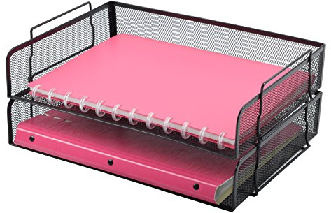 Easepres The Mesh Collection Briefablage, 2 Ebenen, stapelbar, Schwarz