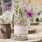 Ginger Ray Glass Hessian & lace Wrapped Jar Centrepiece or Wedding Favour Holder Rustic Country, White