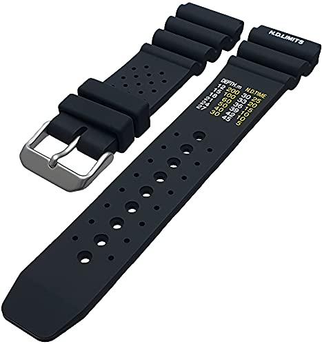 Talk Time ND Limits Silicone Watch Strap Divers Band Black 22mm