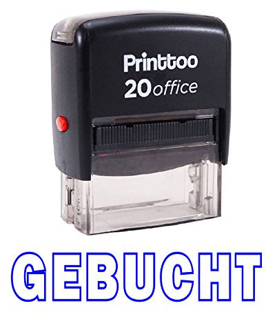 Printtoo Buro stationar Bedrucktes Stamp GEBUCHT Selbstfarber Stempel - Blau