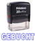 Printtoo Buro stationar Bedrucktes Stamp GEBUCHT Selbstfarber Stempel - Blau