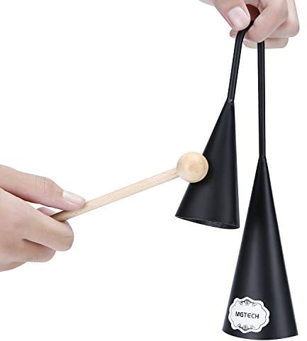 Agogo Bell Two Tone Traditional Latin Percussion Instrument with Wooden Stick
