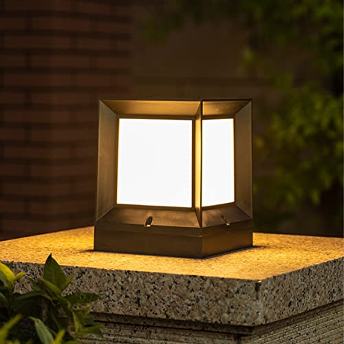 FREEDL Klassisch Pfostenlichter Außen Quadratische Gartenleuchte, E27 Pollerleuchte Aussen Sockelleuchte Anthrazit Wegeleuchten Antikem Look Outdoor Retro Gartenlampe Wasserdicht Pfostenleuchte,S