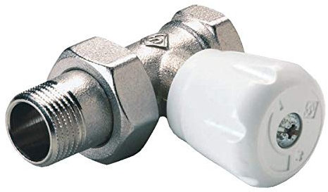 ROBINET DROIT EN NICKEL POUR COMMANDE DE TEMPERATURE DE RADIATEUR CHAUFFAGE CENTRAL A EAU CHAUDE M/15x21 mm