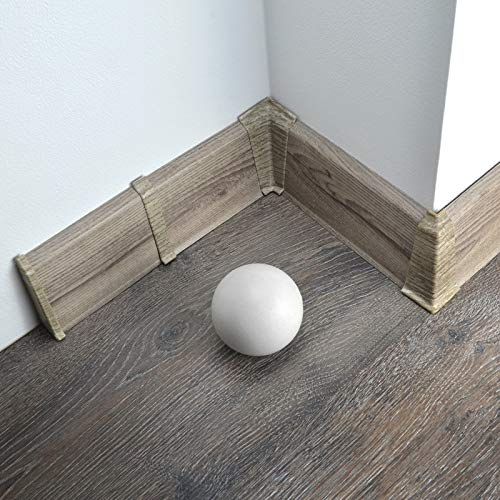 [DQ-PP] 1x Außenecke 70mm PVC Eiche Jasmin Laminatleisten Fussleisten aus Kunststoff PVC Laminat Dekore Fußleisten