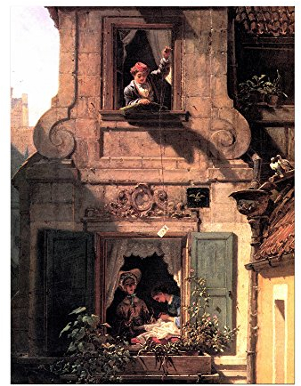 Kunstdruck Poster - Carl Spitzweg Der abgefangene Liebesbrief 20x30 cm ca. A4 - Alte Meister Bild ohne Rahmen