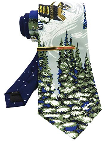 JEMYGINS Weihnachts-Krawatte für Herren, Festival-Krawatte und Krawattenklammer-Sets, 6, 85