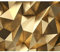 decomonkey - Papier Peint Panoramique 3d Effet 350x256 cm - Décoration murale – Tapisserie décorative pour chambre salon - Abstraction noir et lueur figures géométriques géométrique moderne or