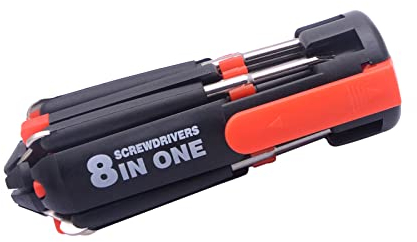 8 in 1 Multifunction Screwdriver Tool Set with LED Torch Flashlight for DIY Maintenance, Home, Kitchen, Nightwork Repair and More