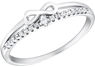 Amor Ring 925 Sterling Silber Damen Ringe, mit Zirkonia synth., Silber, Infinity, Kommt in Schmuck Geschenk Box, 2035634