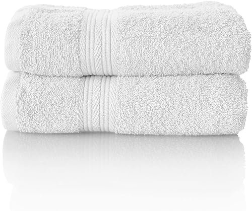 Glart - Set di asciugamani premium in spugna, disponibili in 6 colori e 5 dimensioni, composto da 2 asciugamani da 50x100 cm, bianco