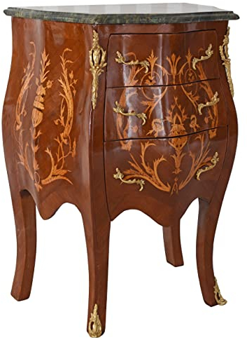 Nachtkommode Barock Intarsien Kommode Nachtschrank Kommodenschrank Antik cat180 Palazzo Exklusiv